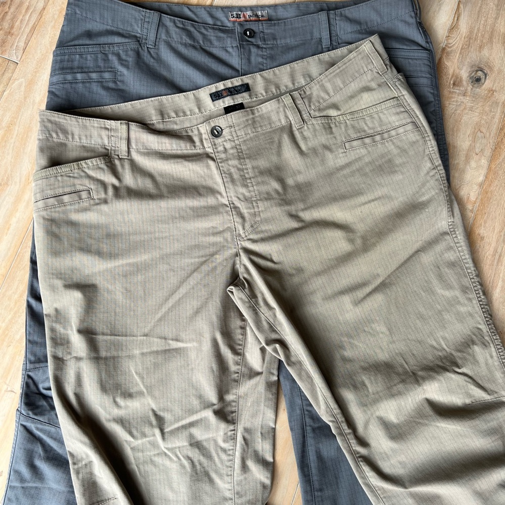 Men's Gray and Tan Pants 5.11 Tactical. 44x32